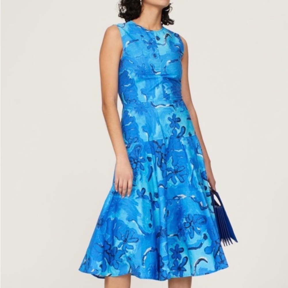 Marni Blue Floral Midi Dress